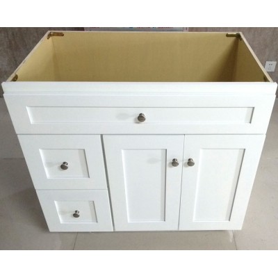 Classic solid wood white shaker bathroom cabinet vanity designs